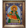 Пример оформления в рамке Святой Федор Канва с рисунком для вышивки бисером Конек 9383