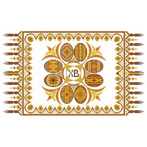 Рушник пасхальный 4 Канва с рисунком для вышивки бисером Конек