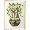 Пример оформления в рамке Цветы и птицы 2 Канва с рисунком для вышивки бисером Конек 9496