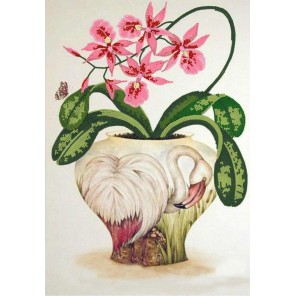 Пример оформления в рамке Цветы и птицы 3 Канва с рисунком для вышивки бисером Конек 9497