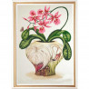 Пример оформления в рамке Цветы и птицы 3 Канва с рисунком для вышивки бисером Конек 9497