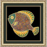 Пример оформления в рамке Рыбка Канва с рисунком для вышивки бисером Конек 9517