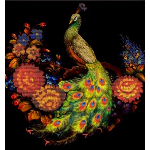 Пример оформления в рамке Жар-птица Канва с рисунком для вышивки бисером Конек 9611