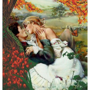 Пример оформления в рамке Влюблённые Канва с рисунком для вышивки бисером Конек 9614