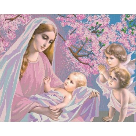 Мадонна с младенцем Канва с рисунком для вышивки бисером Конек