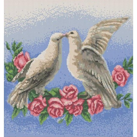 Голуби Канва с рисунком для вышивки бисером Конек