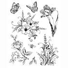 Цветы и бабочки Силиконовые штампы для скрапбукинга, кардмейкинга Viva Decor