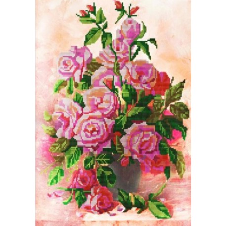 Розы в вазе Канва с рисунком для вышивки бисером Конек