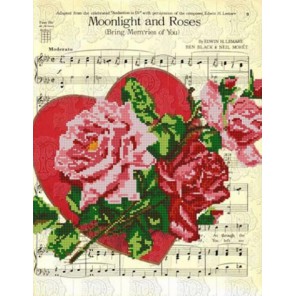 Лунный свет и розы Канва с рисунком для вышивки бисером Конек