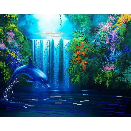 Дельфин Канва с рисунком для вышивки бисером Конек
