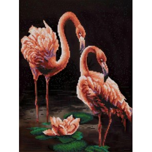 Пример оформления в рамке Фламинго Канва с рисунком для вышивки бисером Конек 9835