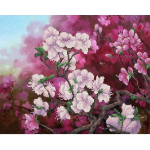 Пример оформления в рамке Весенний цвет Канва с рисунком для вышивки бисером Конек 9863