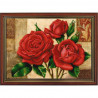 Пример оформления в рамке Красные розы Канва с рисунком для вышивки бисером Конек 9867
