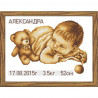 Пример оформления в рамке С рождением ребенка Канва с рисунком для вышивки бисером Конек 9898