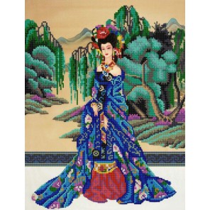 Пример оформления в рамке Красавица Востока Канва с рисунком для вышивки бисером Конек 9957