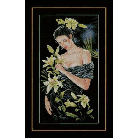  Lady with lilies Набор для вышивания LanArte PN-0155748