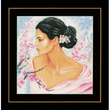  Lady with blossoms Набор для вышивания LanArte PN-0155690