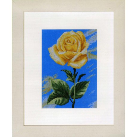  Yellow Rose on Blue Набор для вышивания LanArte PN-0008115