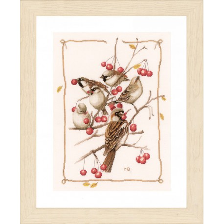  Sparrows and currant Набор для вышивания LanArte PN-0162298