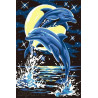  Лунные дельфины Раскраска по номерам на холсте CX3151