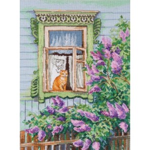Пример оформления в рамке А за окном весна Набор для вышивания Овен 969