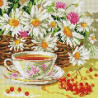  Ромашковый чай Алмазная мозаика вышивка на подрамнике DF201
