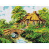  Деревенский мостик Алмазная мозаика вышивка на подрамнике EF032