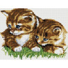  Два котенка Алмазная мозаика вышивка на подрамнике EF031