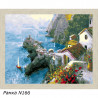 В рамке N166 Скалистый берег Греции Раскраска картина по номерам на холсте 