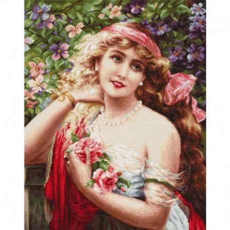 Девушка с розами Набор для вышивания Luca-S