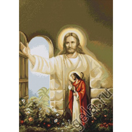 Иисус стучащийся в дверь Набор для вышивания Luca-S