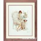  Girl In Chair With Dog Набор для вышивания Lanarte PN-0007951