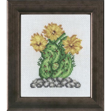  Кактус с желтым цветком Набор для вышивания Permin 13-7442