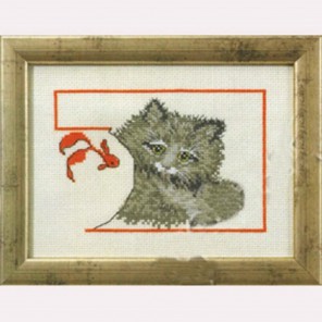  Котенок с рыбкой Набор для вышивания Permin 92-0143