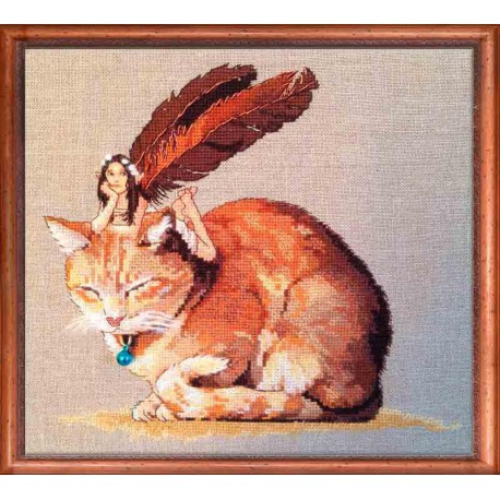  Fairycat (Фея и кот) Набор для вышивки крестом Nimue 152-A051KA