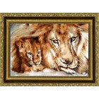  Лев с львенком Набор для вышивания Kustom Krafts JW-004