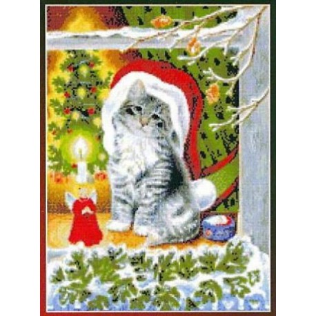  Рождественский котёнок Набор для вышивания Kustom Krafts 99677
