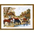  Лошади у водопоя Набор для вышивания Eva Rosenstand 14-200