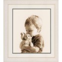 Мальчик с котёнком Набор для вышивания Vervaco