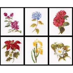  Шесть цветочных исследований Набор для вышивания Thea Gouverneur 3087
