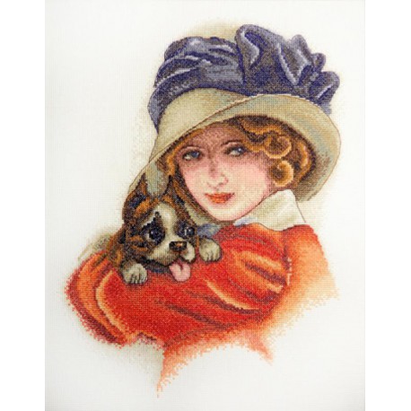  Дама с собачкой по картине Х. Фишера Набор для вышивания Марья Искусница 06.004.05