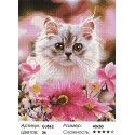 Котенок в цветах Алмазная мозаика на подрамнике