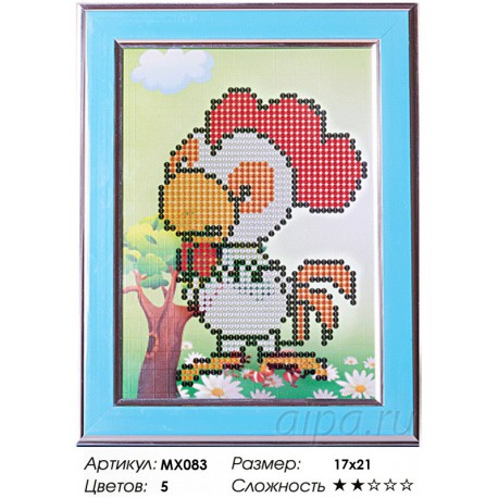 Сложность и количество цветов Петушок Алмазная частичная мозаика с рамкой MX083