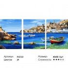 Сложность и количество цветов Средиземноморский залив А. Грассо Триптих Раскраска картина по номерам на холсте PX5121