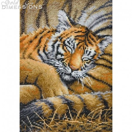 Золотая коллекция Спящий тигрёнок Набор для вышивания Dimensions