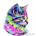 Разноцветная кошка Набор для вышивания