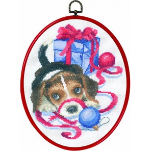 Рождественский щенок Набор для вышивания PERMIN