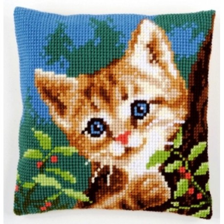 Кот за деревом Набор для вышивания подушки VERVACO