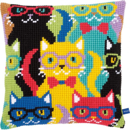Забавные кошки Набор для вышивания подушки VERVACO
