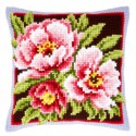 Розовые цветы Набор для вышивания подушки VERVACO